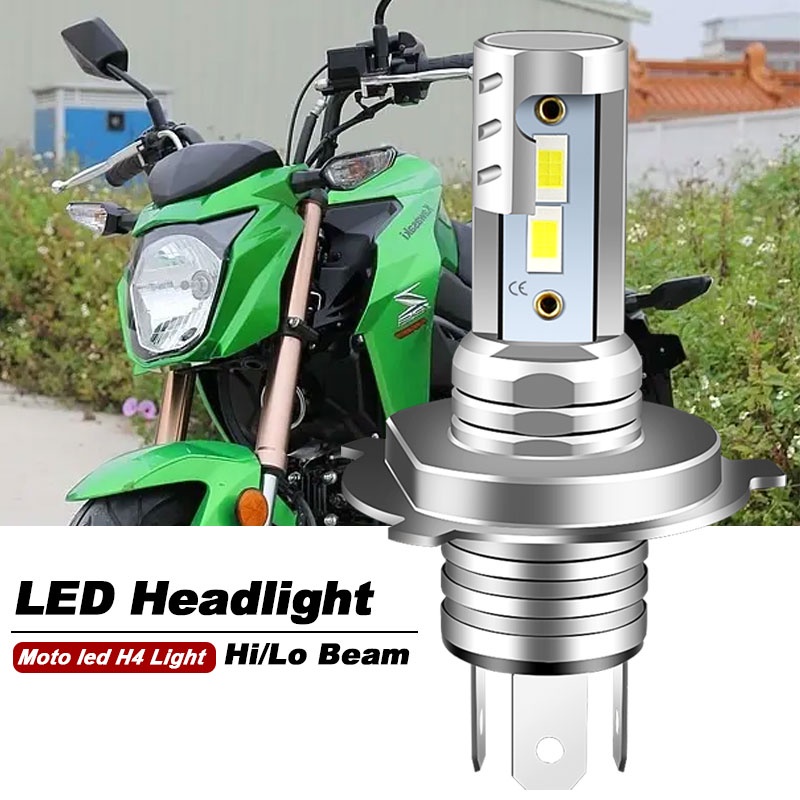 1Pc Motorcycle H4 H1S 9003 LED Headlight Hi/Lo Bulbs 4800LM 6000K White for Kawasaki Z125 Pro Z seri