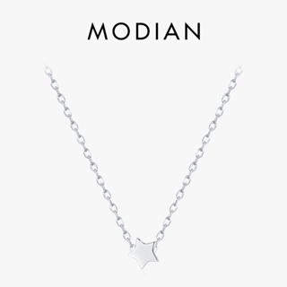 Modian สร้อยคอโซ่เงินแท้ 925 จี้รูปดาว เรียบง่าย เครื่องประดับ สําหรับผู้หญิง ของขวัญ