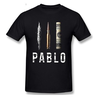 Tee Pablo Escobar เสื้อยืดแขนสั้นเสื้อยืดลําลองเสื้อยืดผู้ชายแฟชั่นผู้หญิง O-Collar เสื้อยืดผ้าฝ้าย 100% เสื้อยืดเสื้อยื