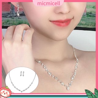 (micmicell) ชุดสร้อยคอ ต่างหู โช้กเกอร์ ประดับพลอยเทียม ทรงเรขาคณิต 2 ชิ้น ต่อชุด