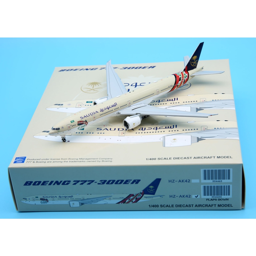 XX4463A Alloy Collectible Plane JC Wings 1:400 Saudi Arabian Airlines "G20 Livery" "Skyteam" โบอิ้ง 