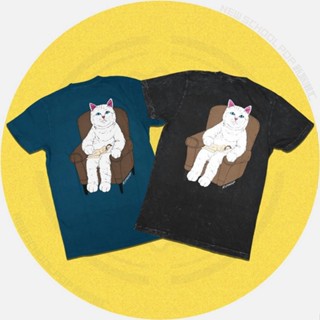 เสื้อยืดคอกลม แขนสั้น พิมพ์ลายแมว Ripndip Nap Time สําหรับผู้ชาย และผู้หญิง