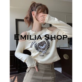 EMILIA SHOP  เสื้อ เสื้อครอป เสื้อผ้าแฟชั่นผู้หญิง เสื้อกันหนาว 2022 ใหม่  Stylish สไตล์เกาหลี Beautiful ทันสมัย S031061 36Z230909