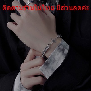 สร้อยข้อมือโซ่เงิน จี้รูปดาว สร้อยข้อมือ 2 ชั้น เครื่องประดับ แฟชั่น สไตล์เกาหลี ผู้หญิงและผู้ชาย B40