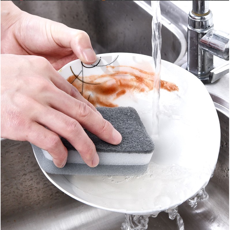 MKbrabra ฟองน้ำล้างจาน 3 ชั้น ฟองน้ำทำความสะอาด D019