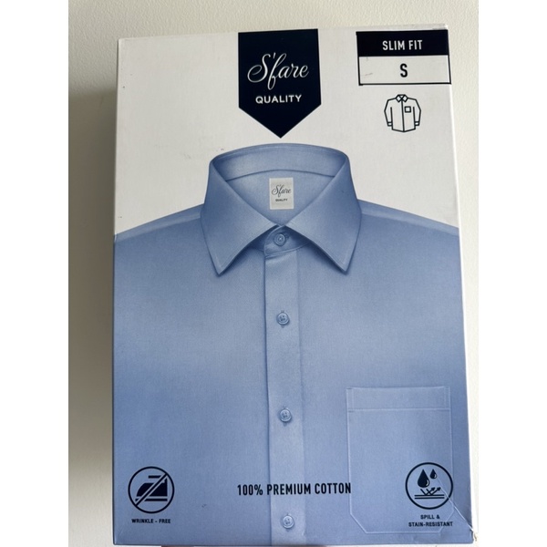 ขายเท#เสื้อเชิ๊ตยี่ห้อSfare#สีฟ้าสีขาว#ไซต์S#จำนวน2ตัวจุกๆ