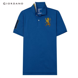 GIORDANO เสื้อโปโลผู้ชาย ปักสิงโต - Mens 3D Lion Polo 01011222