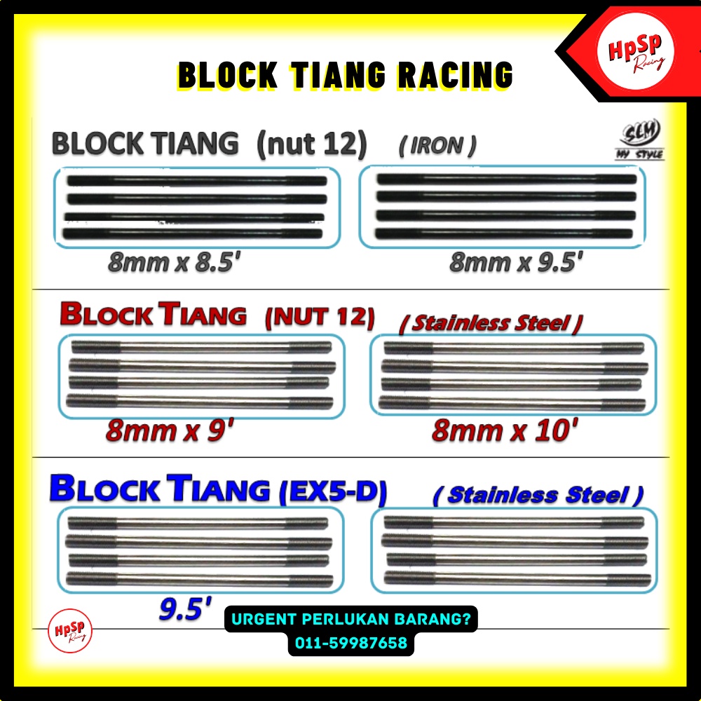 BLOCK TIANG RACING HYPERSPEED NUT 12 / สแตนเลส