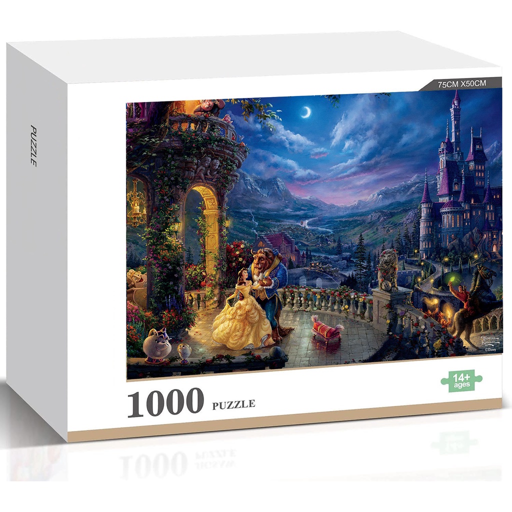 Thomas Kinkade -Disney Beauty and the Beast จิ๊กซอว์ไม้ปริศนา ขนาดใหญ่ ของเล่นสําหรับเด็ก และผู้ใหญ่ 1000 ชิ้น – โปรปัง