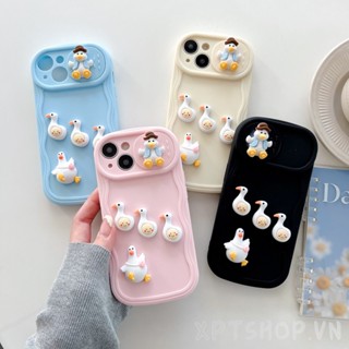 เคสโทรศัพท์มือถือ แบบนิ่ม ลายการ์ตูนเป็ด กันกระแทก ป้องกันกล้อง สําหรับ iPhone14 Pro Max 14Plus 13 12 11 Pro Max