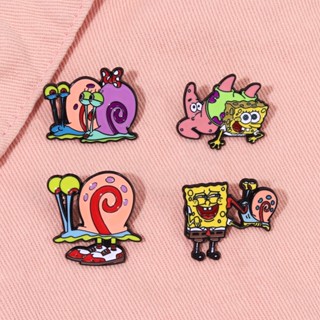 เข็มกลัด รูปการ์ตูนอนิเมะ SpongeBob Patrick Star Snail น่ารัก เครื่องประดับ สําหรับแฟนคลับ เพื่อน