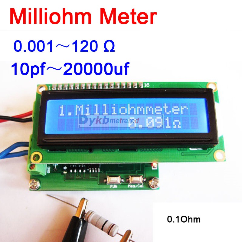 Milliohm Meter High Precision 0.001-120Ohm Low Resistance Tester Capacitance Meter Module