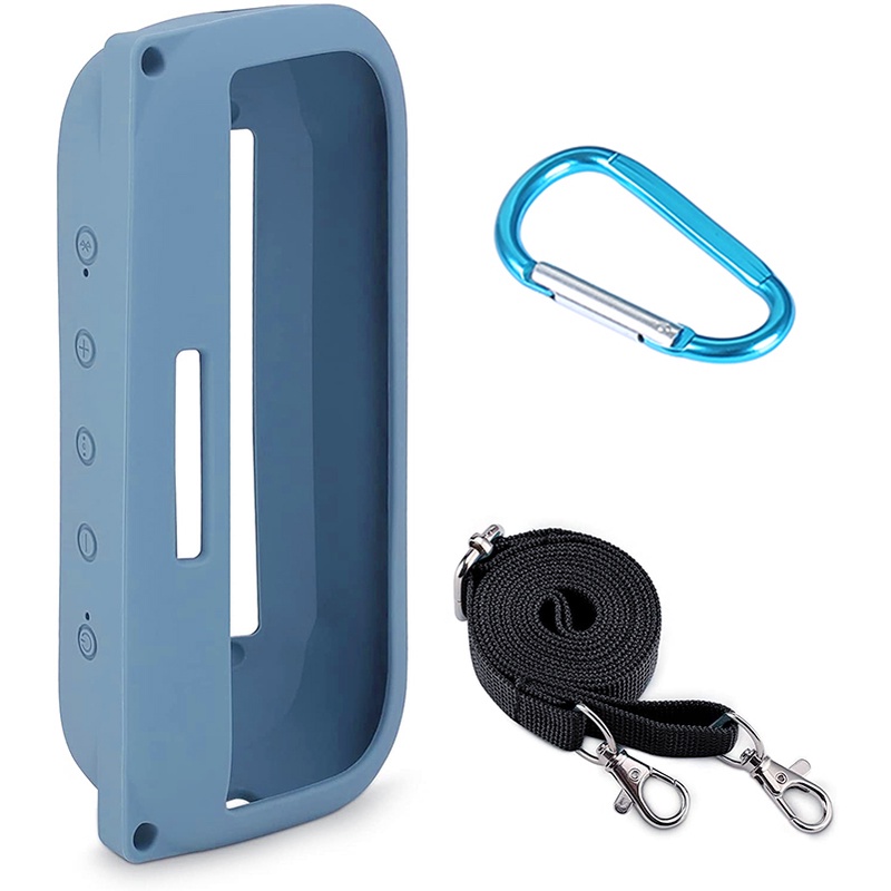 เคสซิลิโคนนิ่ม พร้อมสายคล้องไหล่ และคาราบิเนอร์ สําหรับลําโพงบลูทูธ Bose SoundLink Flex