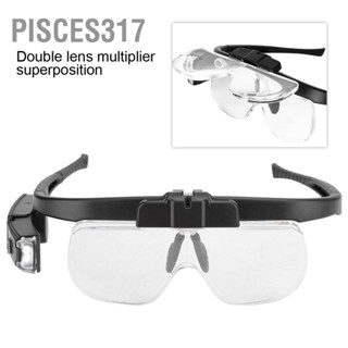 Pisces317 4.5x Wearable Magnifier Adjustable LED Magnifying Glasses Spectacles for Book Newspaper Reading