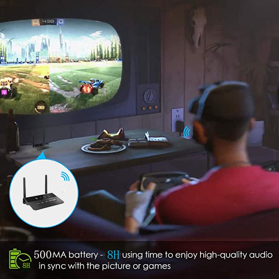 อะแดปเตอร์รับส่งสัญญาณเสียงบลูทูธไร้สาย RCA 5.0 aptX LL HD 3.5 มม. 80 ม. สําหรับทีวี รถยนต์ พีซี หูฟัง ลําโพง