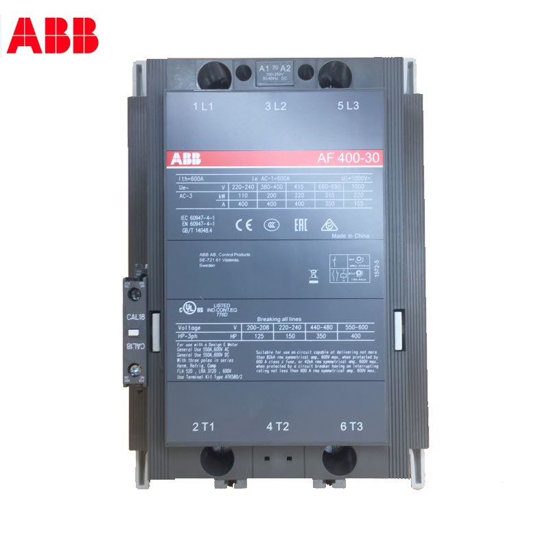 HB ABB คอนแทคเตอร์ 3 ชั้น AF series AC/DC ทํางาน 1NC+1NO 400A 200kw AF400-30-11-68 AF400-30-11-68 AF