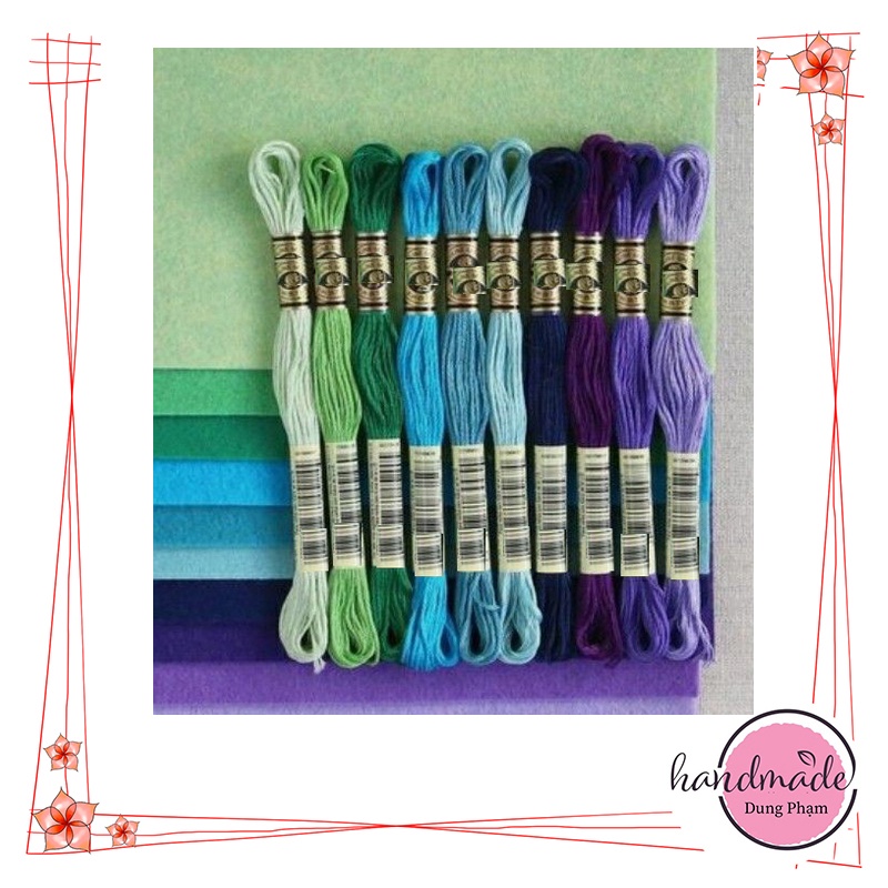 ราคา 1k6/piece SET 10 แผ่น OF EMBROIDERY THREAD - ด้ายปักสี / DC - CXC [ L 05 ]