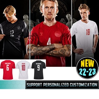 เสื้อกีฬาแขนสั้น ลายทีมชาติฟุตบอล Denmark Stadium Home Away 22-23 ไซซ์ S-2XL