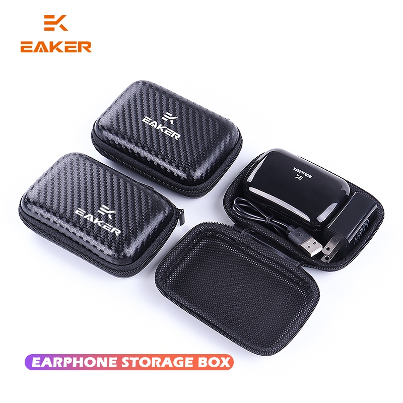 EAKER กระเป๋าหูฟังไฟเปอร์แบบมีซิป กระเป๋าเก็บหูฟังของหูฟัง EAKER Case Earphone Waterproof Carrying Hard Case For EAKER