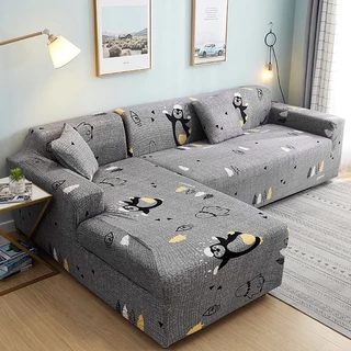[แถมปลอกหมอน]sofa cover ผ้าหุ้มโซฟา ปลอกหมอนอิง ผ้าคลุมโซฟาลายสัตว์แบบยืดได้,ผ้าคลุมโซฟา1/2/3/4ที่นั่งยืดหยุ่นได้