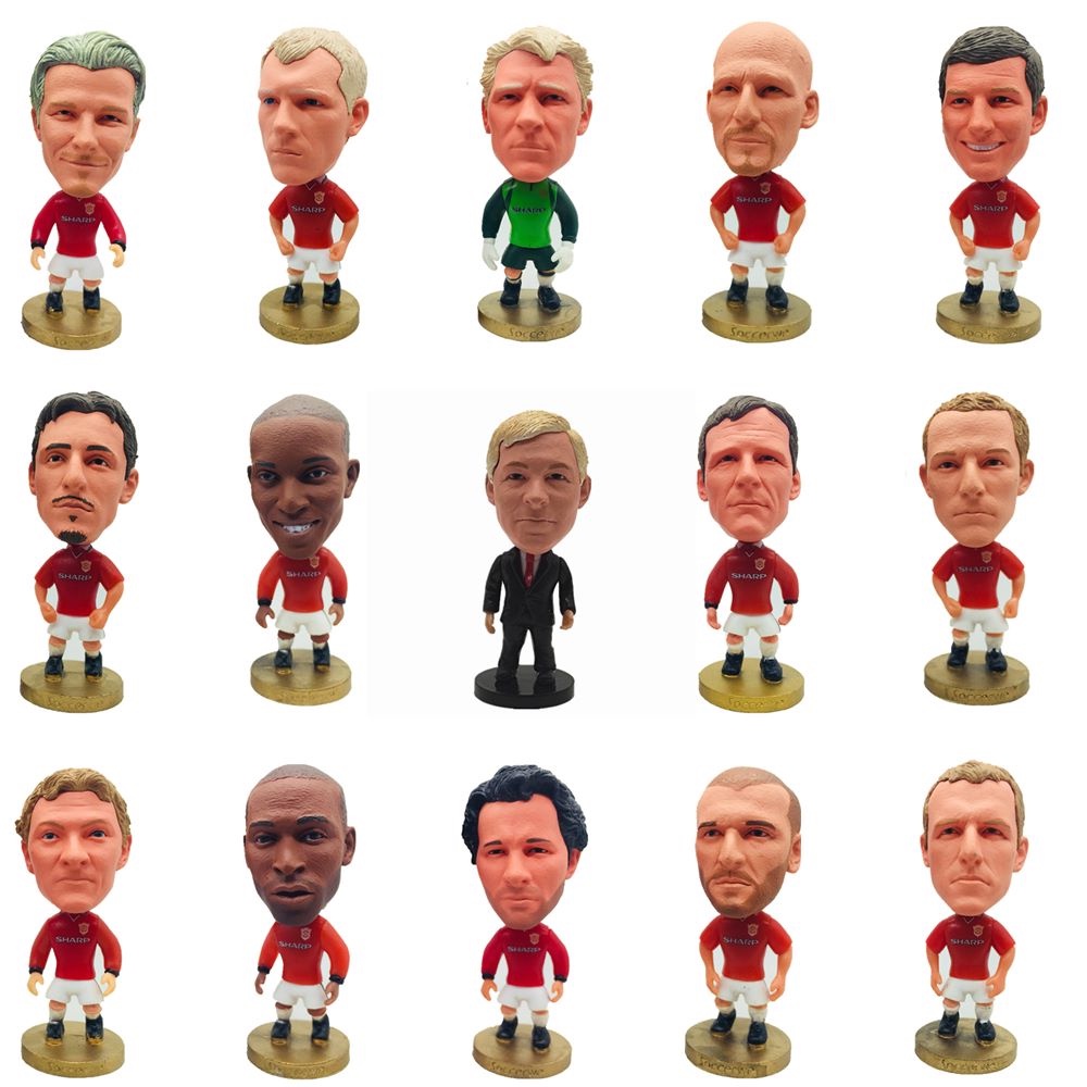 ตุ๊กตาฟุตบอล Manchester 1998-1999 Season Teddy Sheringham Ryagiggs Schmeichel Dwight Yorke Figurines