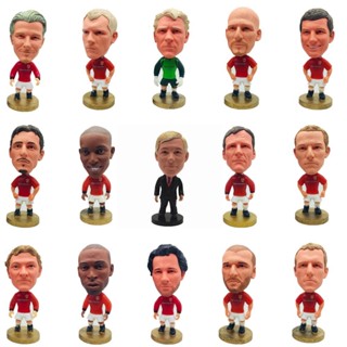 ตุ๊กตาฟิกเกอร์ Manchester United 1998-1999 season Player Teddy Sheringham David Beckham Ryan Giggs Peter Schmeichel Dwight Yorke ของเล่นสําหรับเด็ก