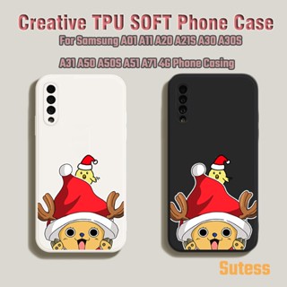 เคสโทรศัพท์มือถือแบบนิ่ม TPU ลายกวางคริสต์มาส สําหรับ Samsung A01 A11 A20 A21S A30 A30S A31 A50 A50S A51 A71 4G