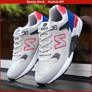 【พร้อมส่ง】NB 520 Kasut Sukan Lelaki รองเท้าผ้าใบหนังลําลอง สีดํา แฟชั่นสไตล์เกาหลี สําหรับผู้ชาย และผู้หญิง