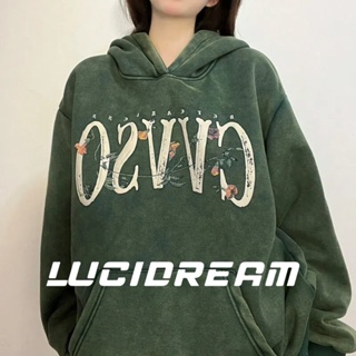 LUCIDREAM เสื้อกันหนาว เสื้อแขนยาว เสื้อกันหนาว ผู้หญิง 2022สินค้ามาใหม่ วินเทจ  Oversize เกาหลี ใส่สบายๆ ทรงหลวม สไตล์สปอร์ต TT45Z22103113