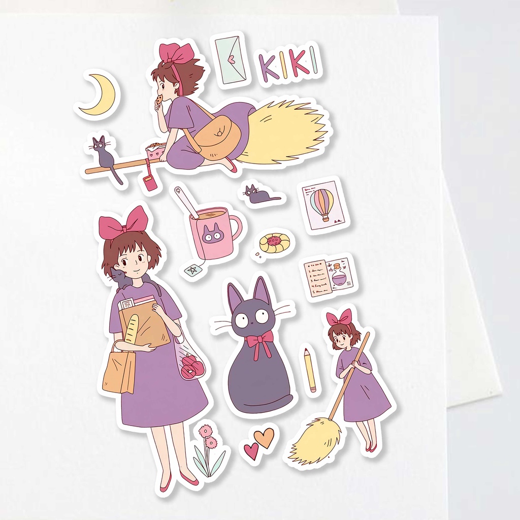 Ghibli Kikis Delivery Service Aesthetic สติ๊กเกอร์กันน้ํา (14 ชิ้น)