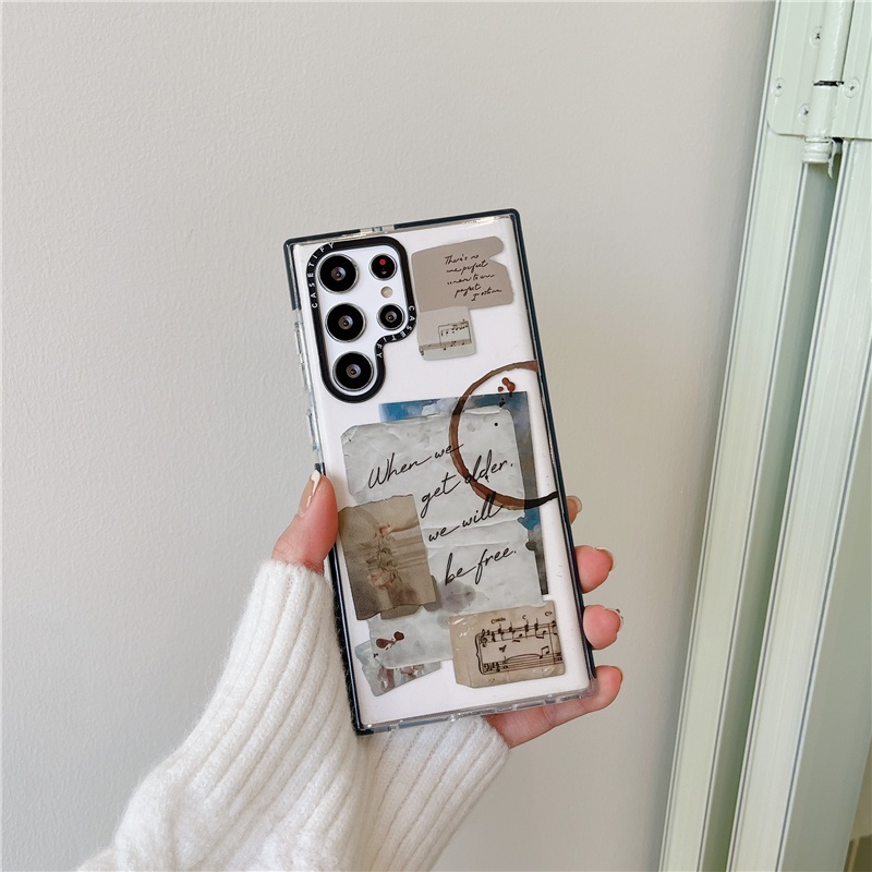 Samsung Galaxy S23 Ultra Plus S24 Ultra S21 S22 Ultra Plus S24+ เคสโทรศัพท์ CASETiFYMemory fragmentsfashion TPU โปร่งใสกันกระแทกนุ่ม protec Cover