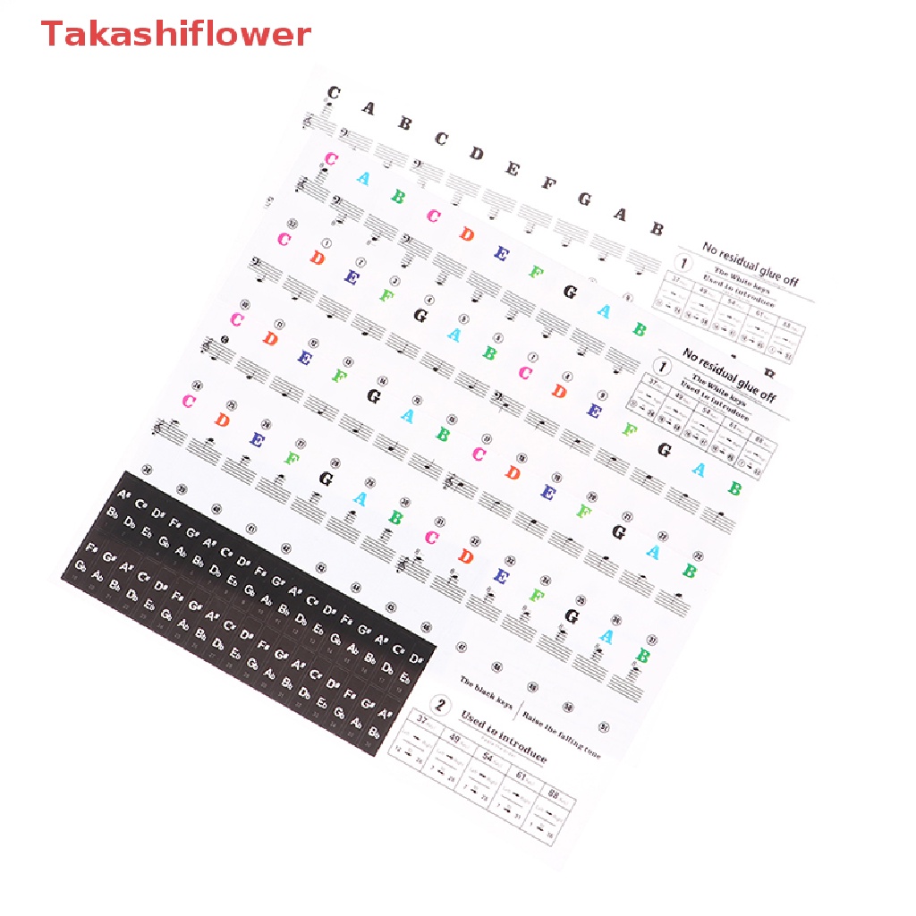 (Takashiflower) สติกเกอร์คีย์บอร์ดเปียโนไฟฟ้า แบบใส 54 61 คีย์