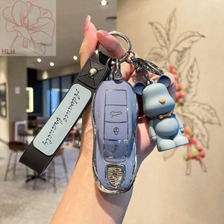 เหมาะสำหรับ Porsche key shell Cayenne Macan Panamera 718/911 ชุดกุญแจแพคเกจการปรับเปลี่ยนหัวเข็มขัดพิเศษ