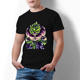 เสื้อผู้ชายเท่ Bandai ดราก้อนบอลเต็มพลัง Super Saiyan Broly เสื้อยืดผู้ชายญี่ปุ่นเสื้อยืดลําลองขนาดบวกพิมพ์ผ้าฝ้ายเสื้อย