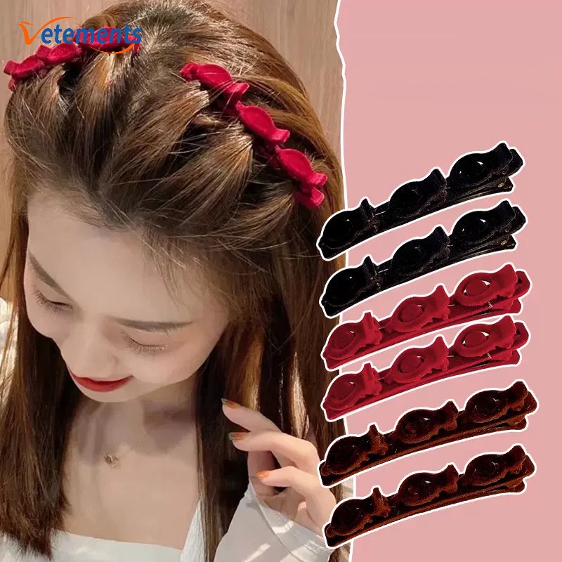 กิ๊บติดผมหน้าม้า รูปฟันเป็ดน่ารัก สีดํา สไตล์เกาหลี ปีใหม่ อุปกรณ์เสริม สําหรับจัดแต่งทรงผม