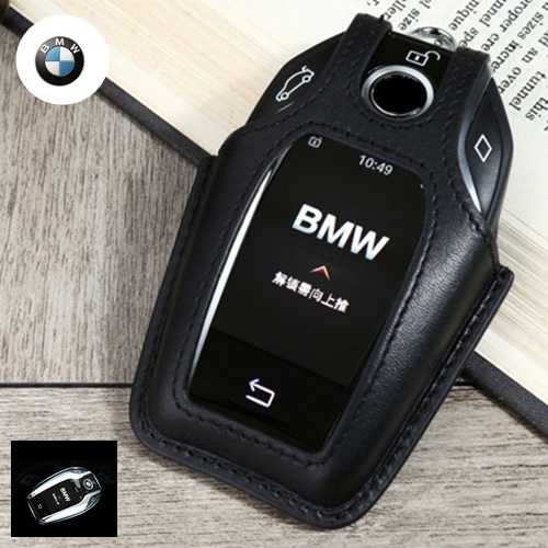 ซองหนังแท้ ใส่กุญแจรีโหมดรถยนต์ BMW 7 Series 520d,G30,530i Display Key รุ่นทัสกรีน