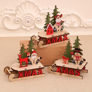 Cute-House🎄เครื่องประดับไม้จิ๋ว รูปซานตาคลอส กวางเอลก์ สโนว์แมน สําหรับตกแต่งบ้าน คริสต์มาส ปีใหม่ 2022