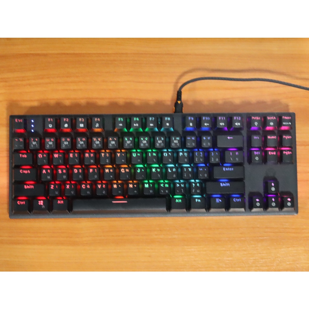Fantech MK856 / MAXFIT87 Gaming Keyboard คีย์บอร์ด Mechanical เอฟเฟกต์ RGB 22 โหมด รองรับการตั้งค่ามาโคร  มือสอง