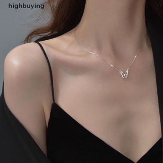 [highbuying] สร้อยคอโซ่เงิน จี้คริสตัล รูปผีเสื้อ สวยงาม หรูหรา เครื่องประดับ สําหรับผู้หญิง พร้อมส่ง