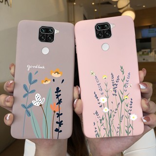 เคสโทรศัพท์ซิลิโคน TPU แบบนิ่ม ผิวด้าน กันกระแทก ลายไดโนเสาร์ และดอกไม้ สําหรับ Xiaomi Redmi Note 9 4G Note 9 Note9