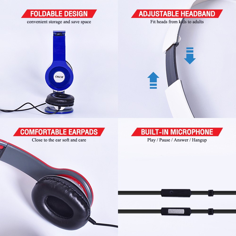 🆕มาใหม่ 🚀ส่งเร็ว🚀 OKER SM-350 STEREO HEADPHONE หูฟัง สมอลล์ทอล์ค แบบ1แจ็ค 3.5mm 3ขีด มีไมค์ในตัว คุยมือถือได้  Smalltalk