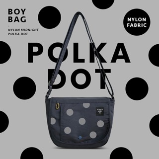 Boy nylon midnight bag กระเป๋าสะพายข้าง รุ่นบอยผ้าไนลอนสีกรมดำ