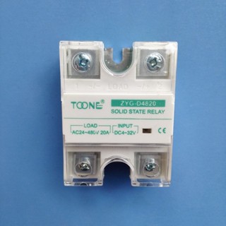 Zhuo รีเลย์โซลิดสเตท ควบคุม AC 20A AC24-480V DC4-32V ZYG-D4820