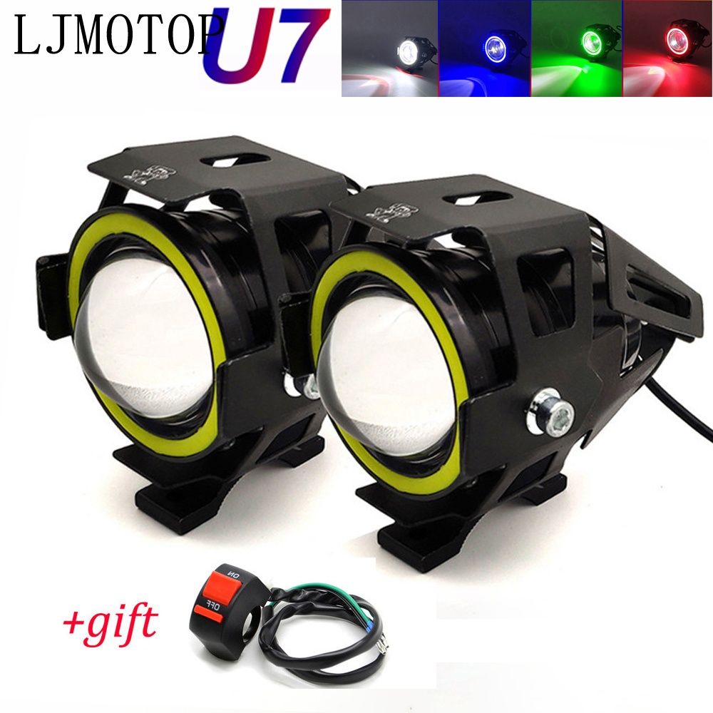 125W Motorcycle Headlight 3000LM Low Beam Flash U7 light LED auxiliary For Yamaha XMAX400 XMAX300 VM