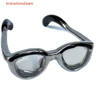 [Initiationdawn] แว่นตาโลหะจิ๋ว พร้อมเลนส์ สไตล์เรโทร สําหรับตกแต่งบ้านตุ๊กตา