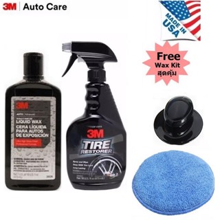 3M LIQUID WAX 473ML &amp; Tire Restorer 16 oz [Imported Product form USA]