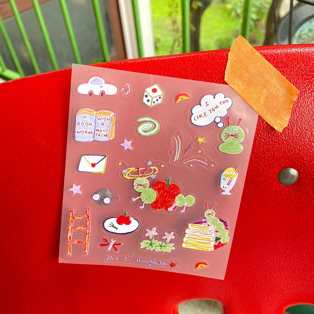 สติ๊กเกอร์ A bookworm with a moustache