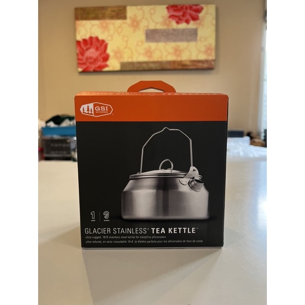 Gsi 3 Qt. Convex Kettle- Blue Ceramic GSI Convex Kettle 3 QT - Bouilloire  Camping Acier maill Bleu - Avec Couvercle Bouilloire 3QT Bleue