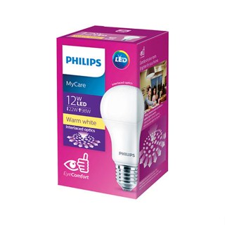 หลอด LED Bulb PHILIPS E27 12วัตต์ สีเหลืองขาว