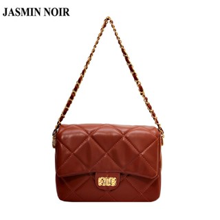 Jasmin NOIR กระเป๋าสะพายไหล่ ลายสก๊อต แต่งสายโซ่ แฟชั่นสําหรับสตรี